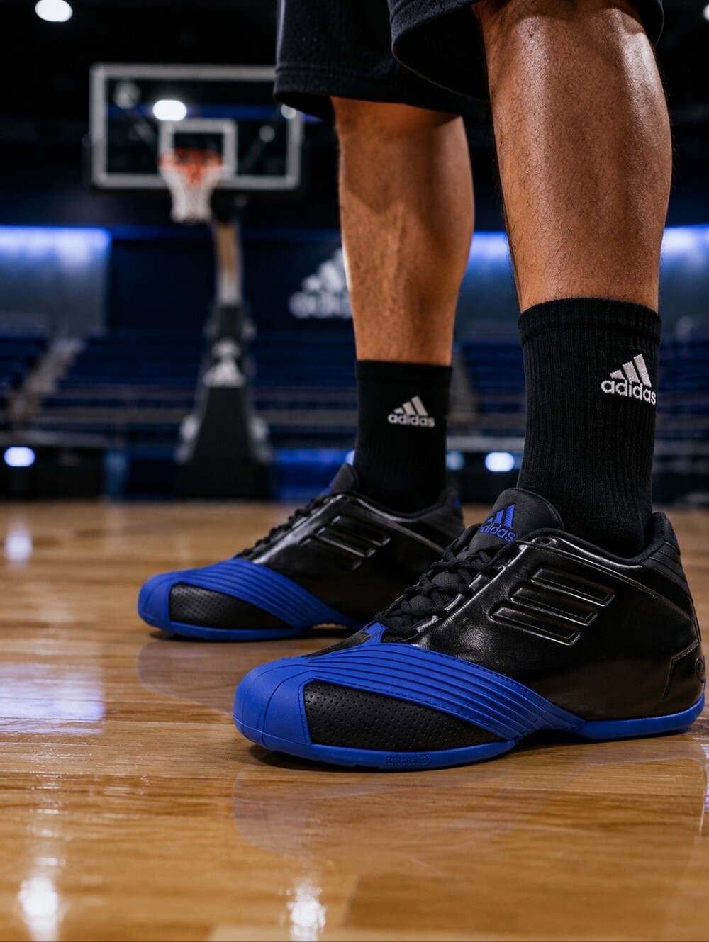 Adidas T-Mac 1 GY2404 Black Royal Blue Basketball Shoes NIB Men's 7.5